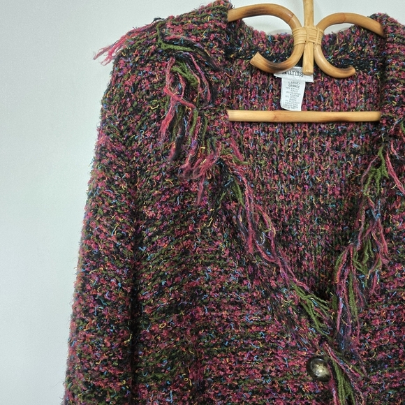 Vintage Multicolor Fringed Women's Sweater - Picture 5 of 10